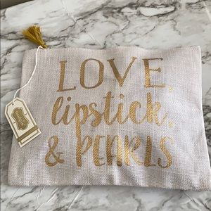 Mud pie jute cosmetic bag